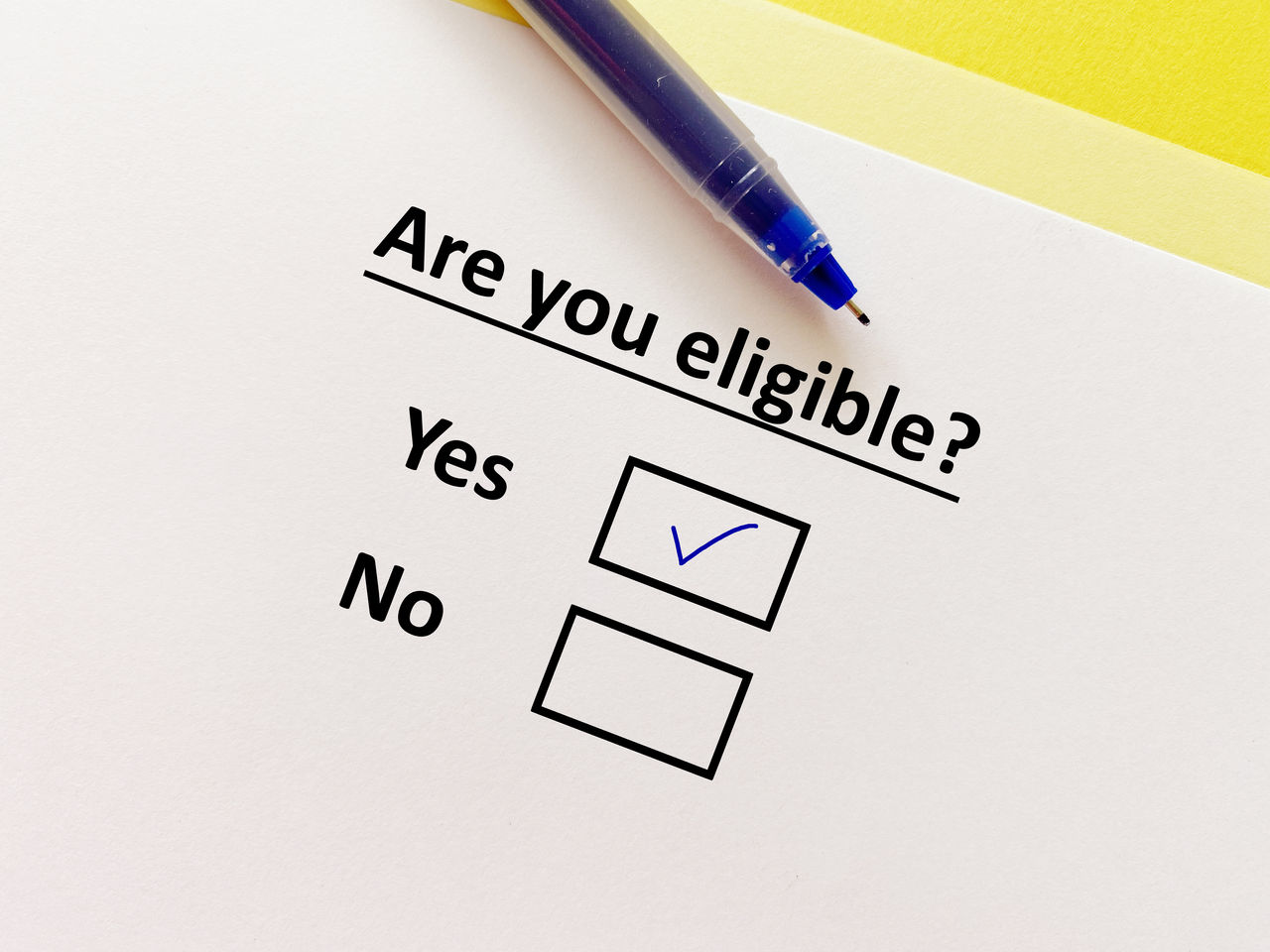 A person is answering question about business. He is eligible.